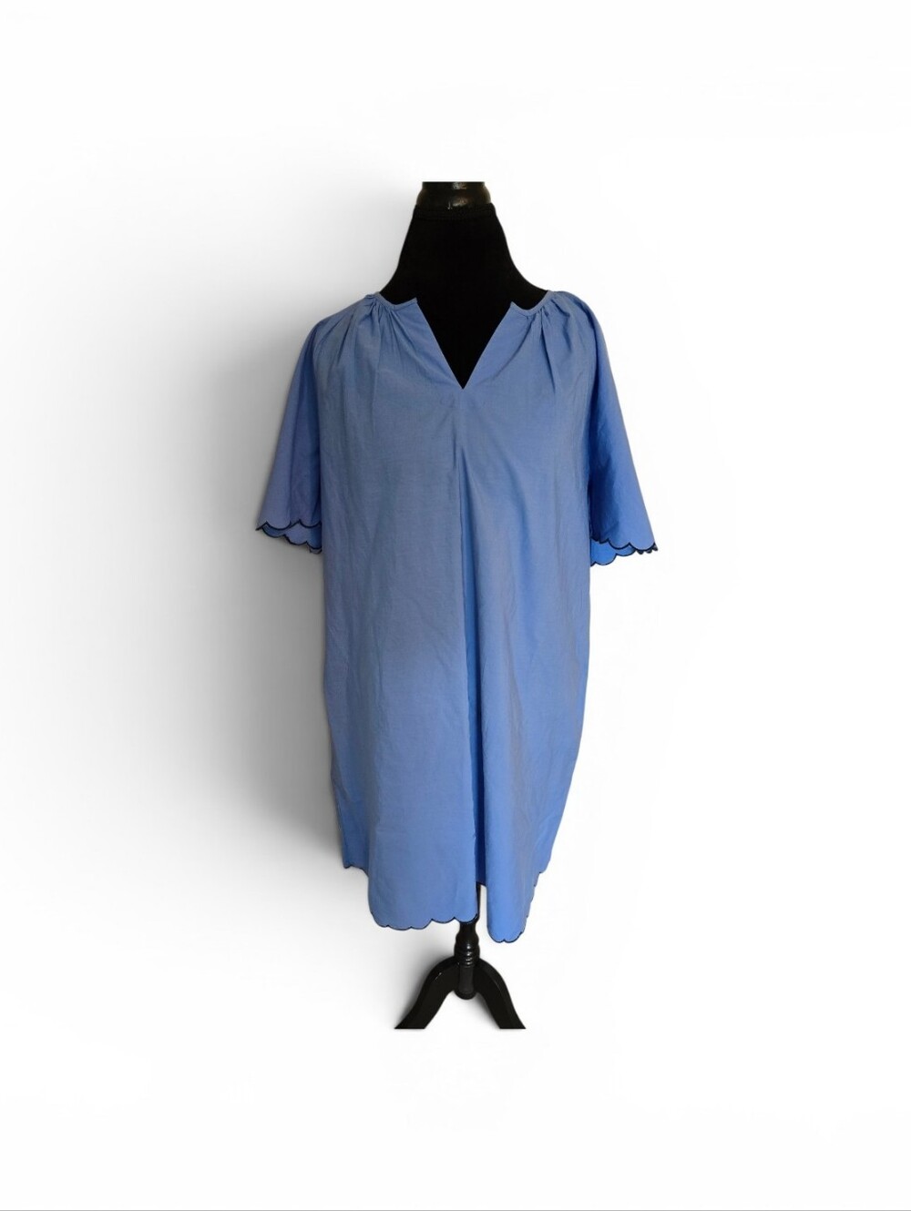 ​💙 NavyBleu Scalloped Cotton Shift Dress 💙 Size M